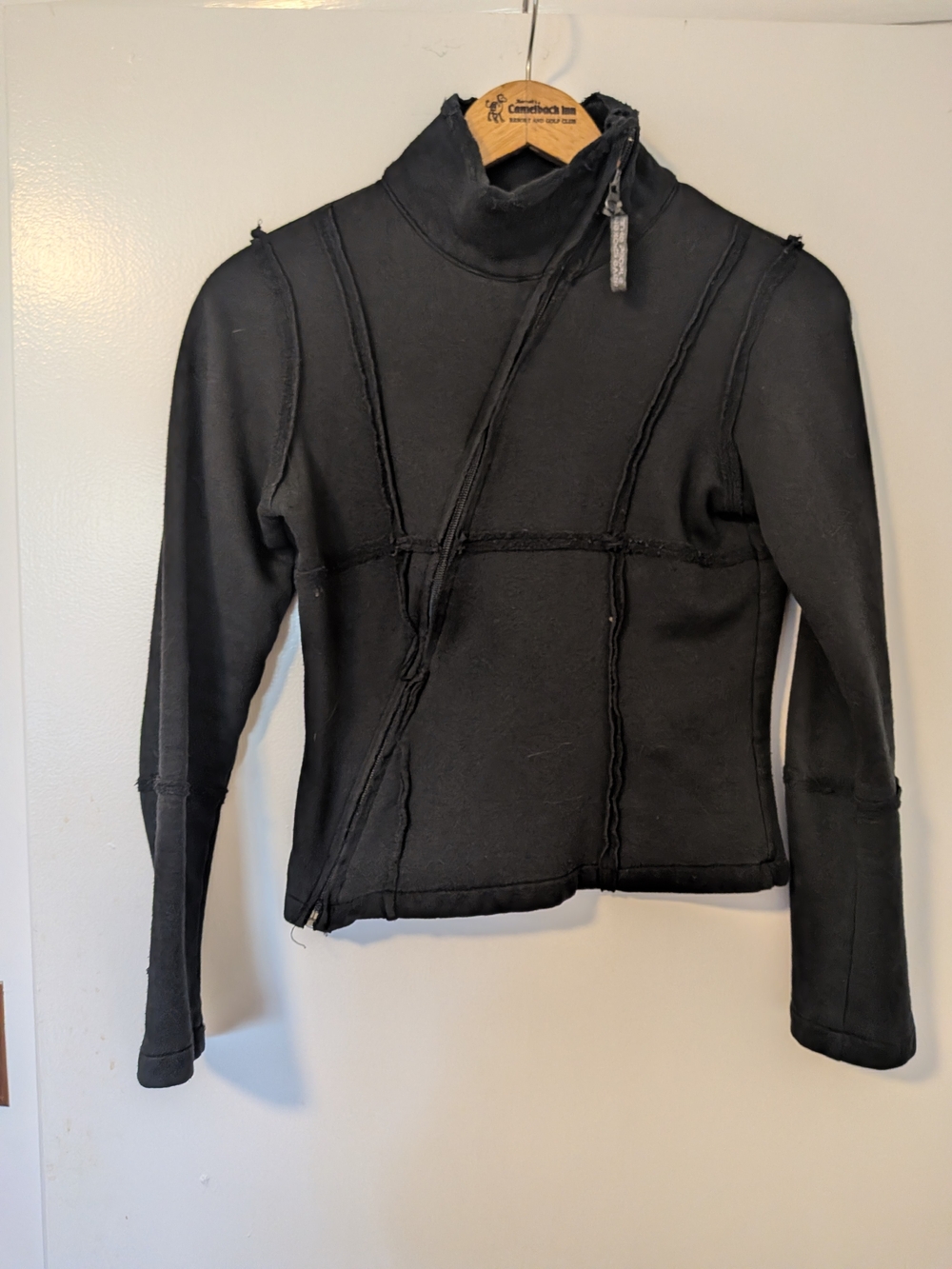 TPHS The People Have Spoken Black Raw Edge Deconstructed Moto Jacket S